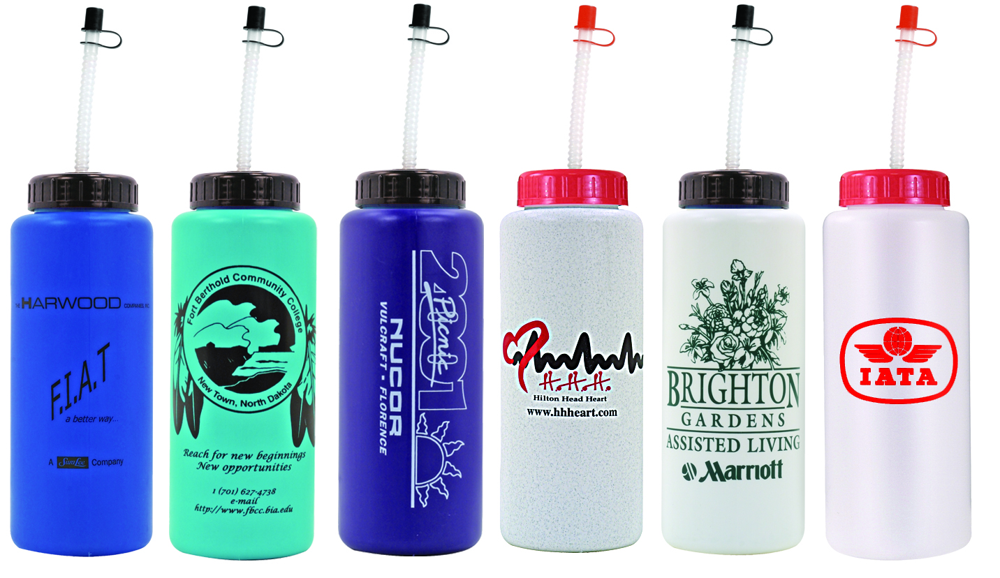 32 oz Grip Bottle with Flexible Straw