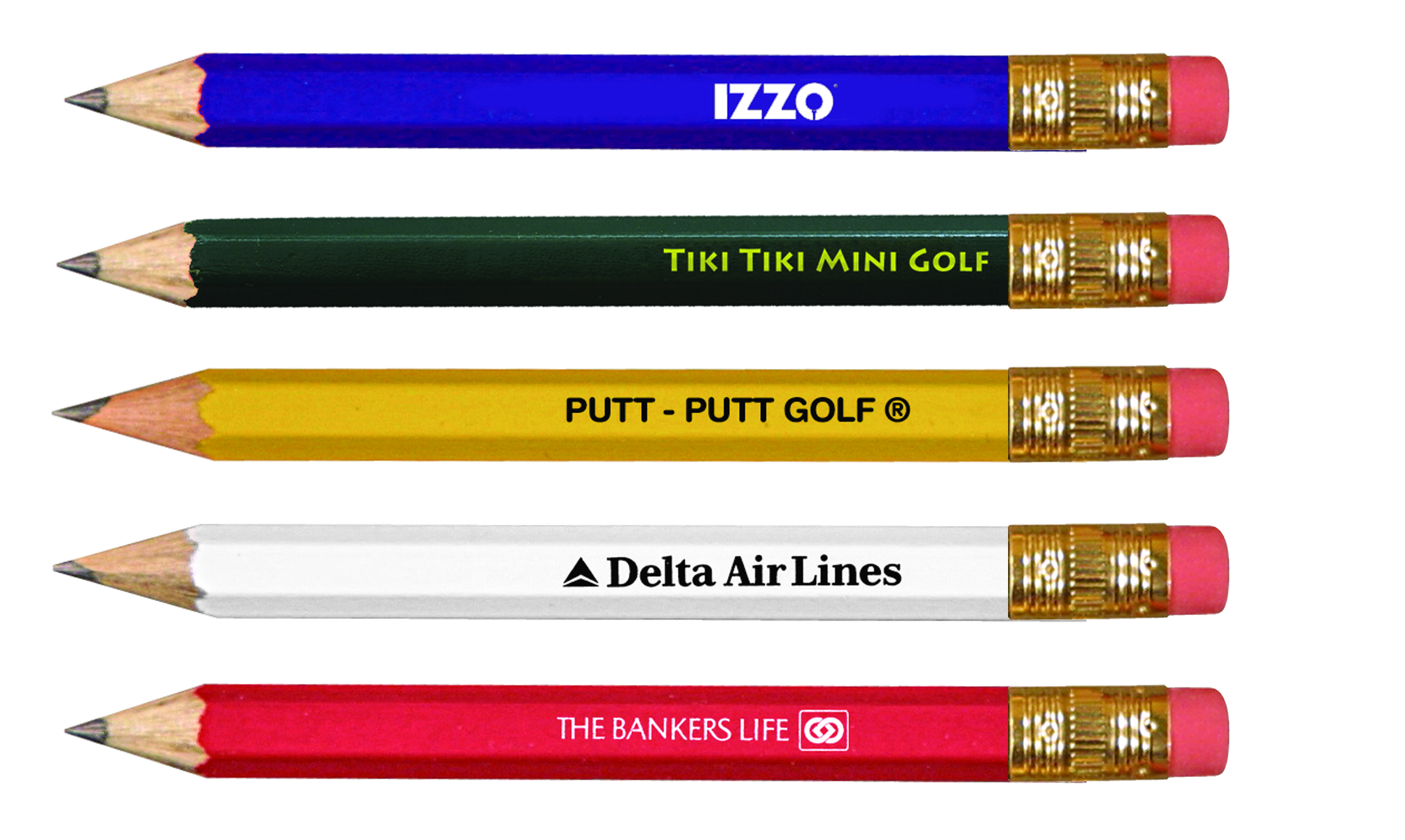 Hex Golf Pencils with Erasers