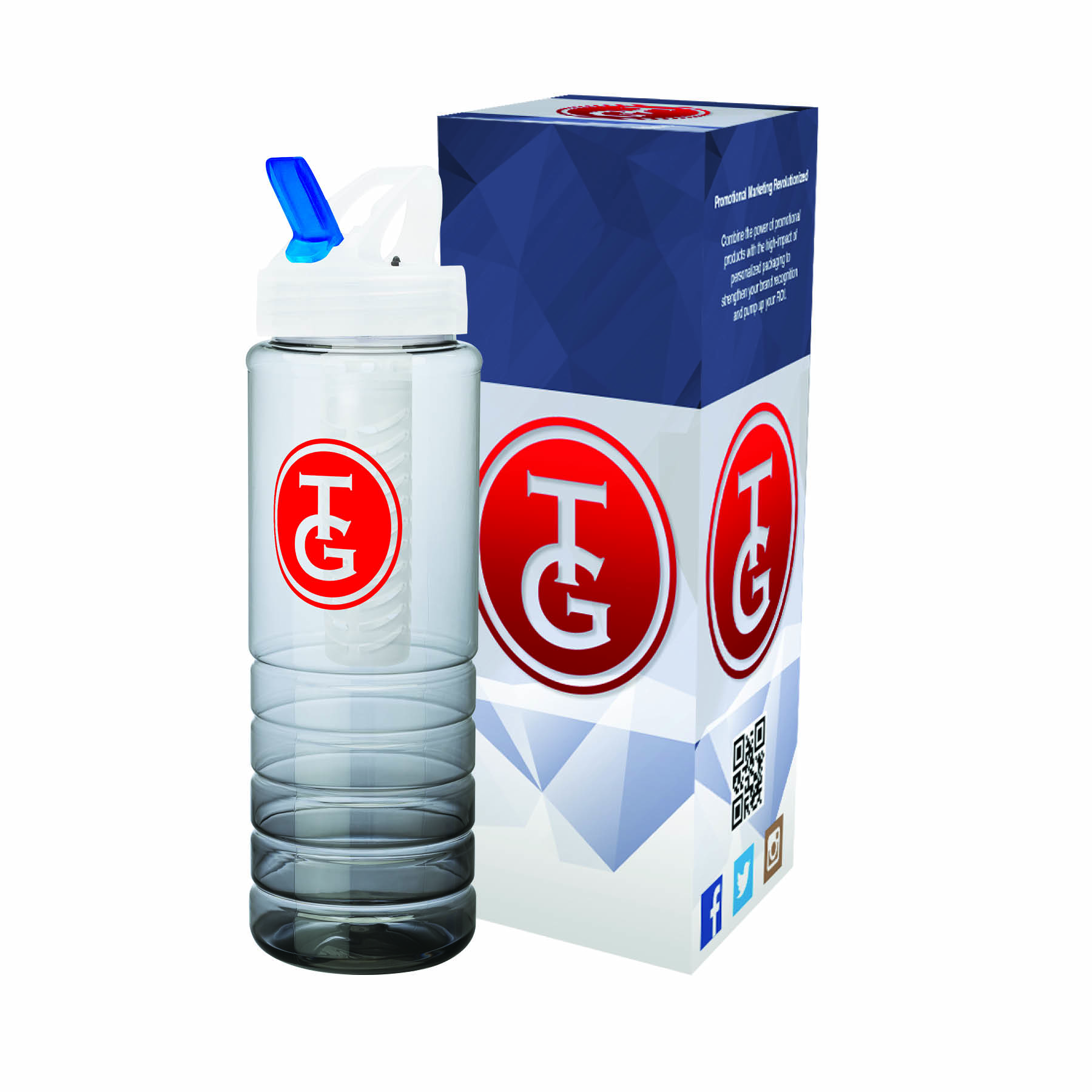26 oz. PET Bottle with Flip Spout & Infuser