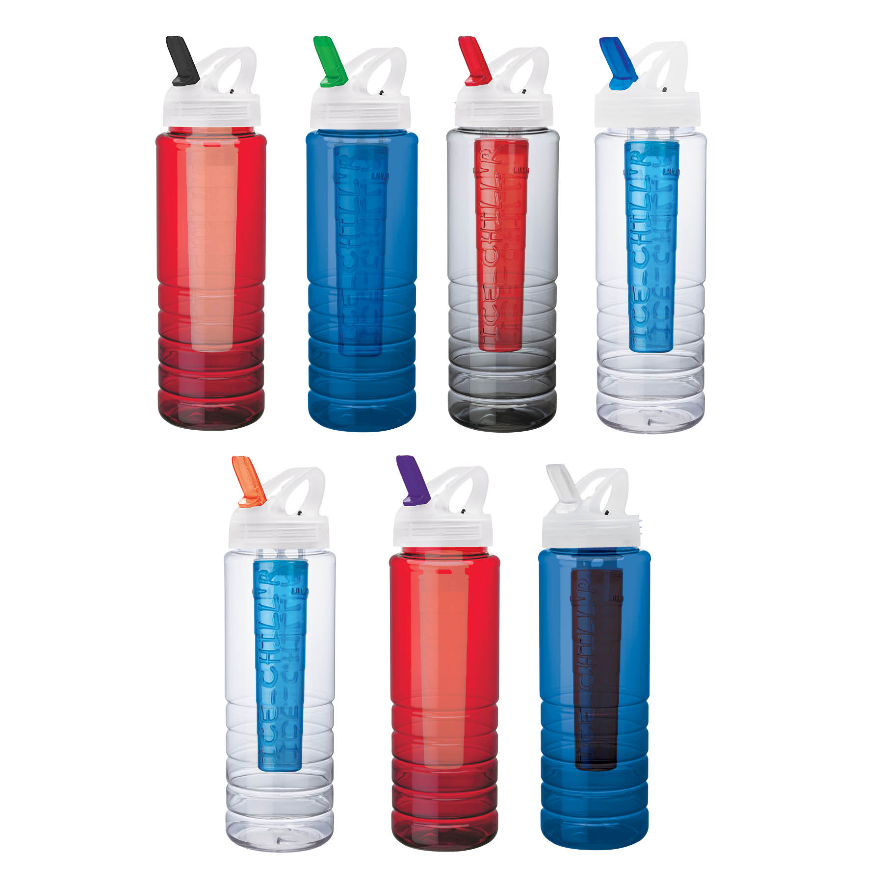 26 oz. PET Bottle with Flip Spout & Ice Stick