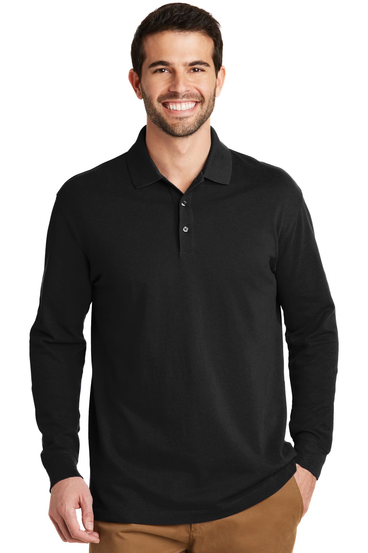 Port Authority® EZCotton™ Long Sleeve Polo
