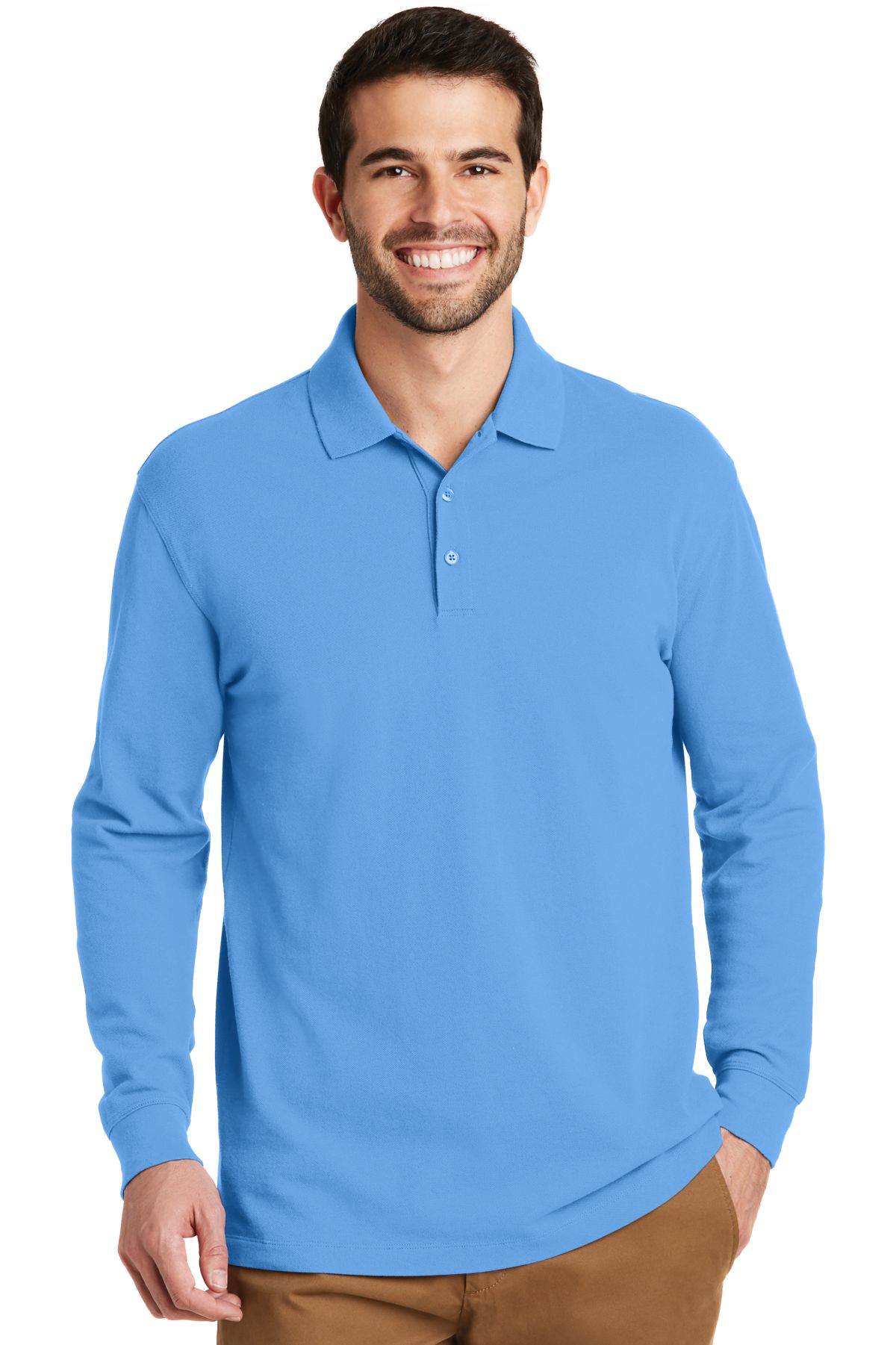Port Authority® EZCotton™ Long Sleeve Polo