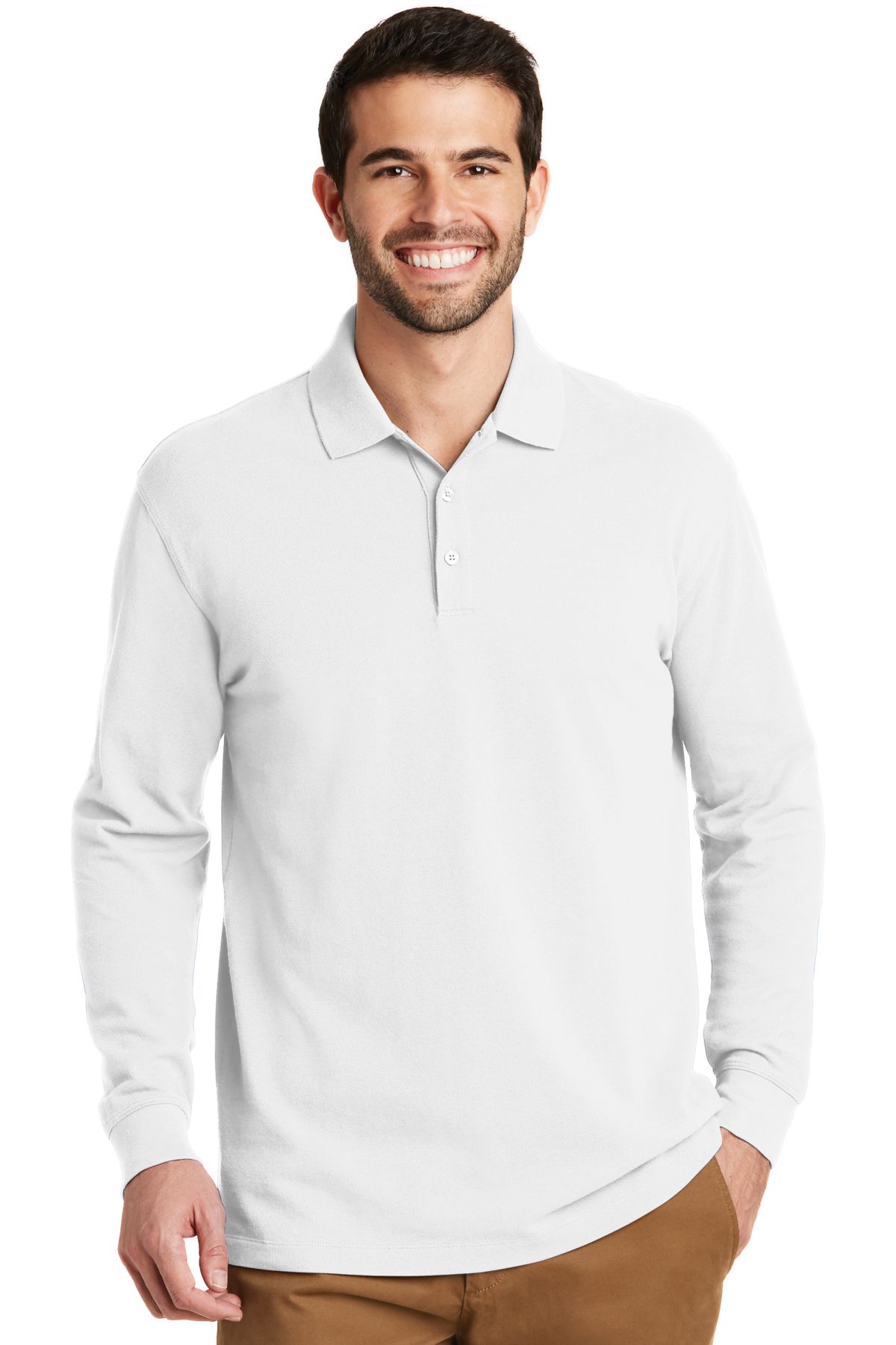 Port Authority® EZCotton™ Long Sleeve Polo