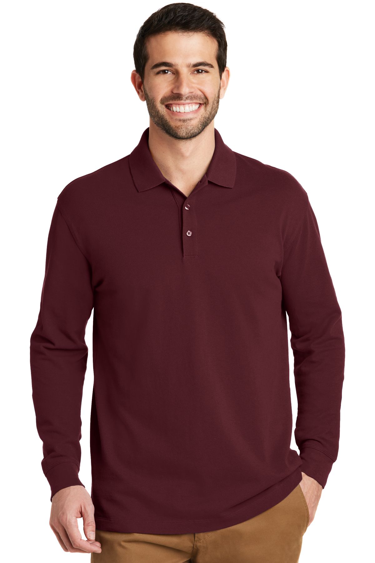 Port Authority® EZCotton™ Long Sleeve Polo