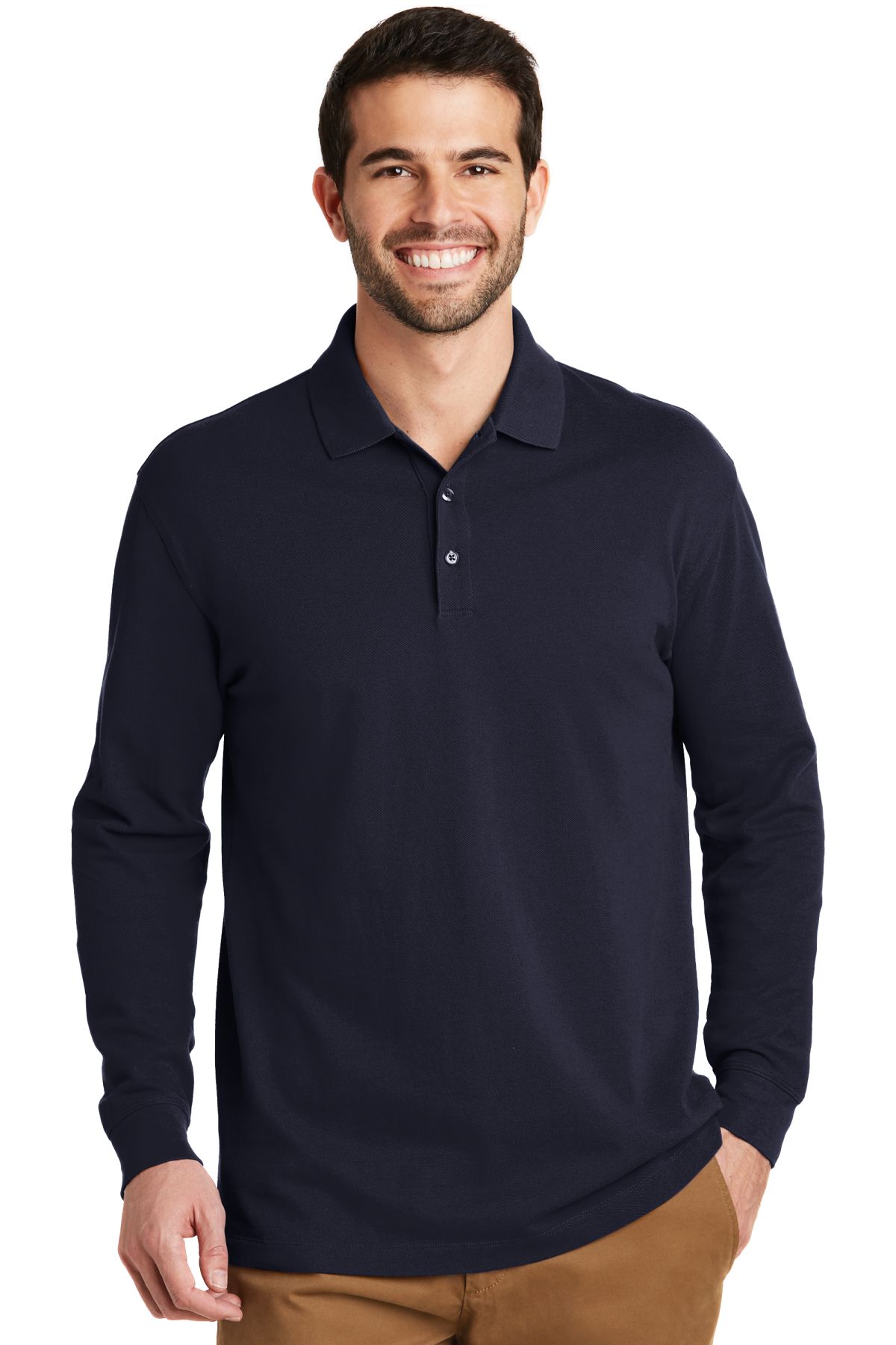 Port Authority® EZCotton™ Long Sleeve Polo