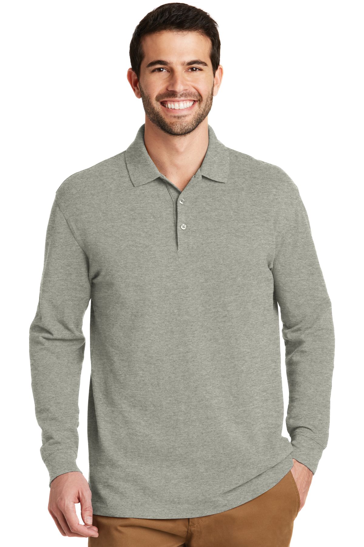 Port Authority® EZCotton™ Long Sleeve Polo