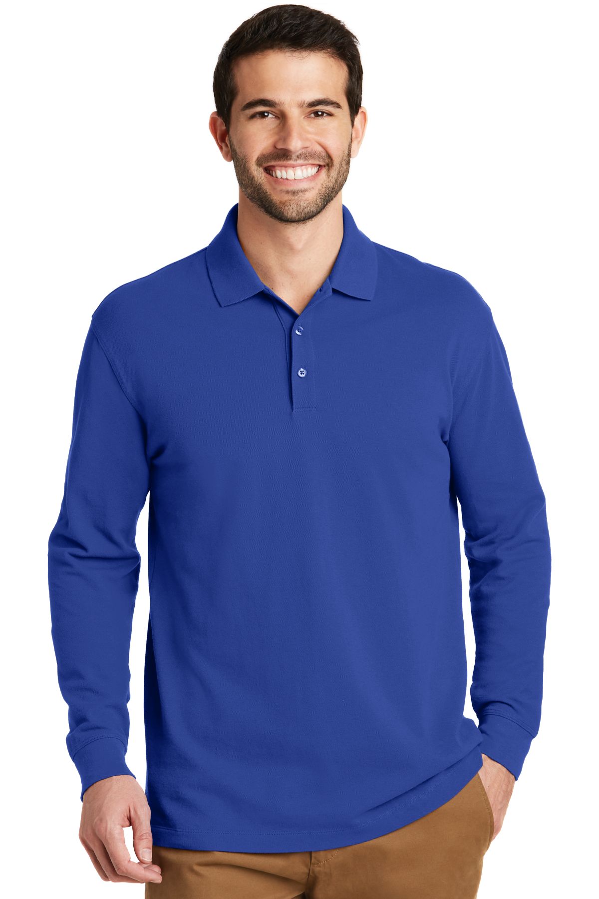 Port Authority® EZCotton™ Long Sleeve Polo