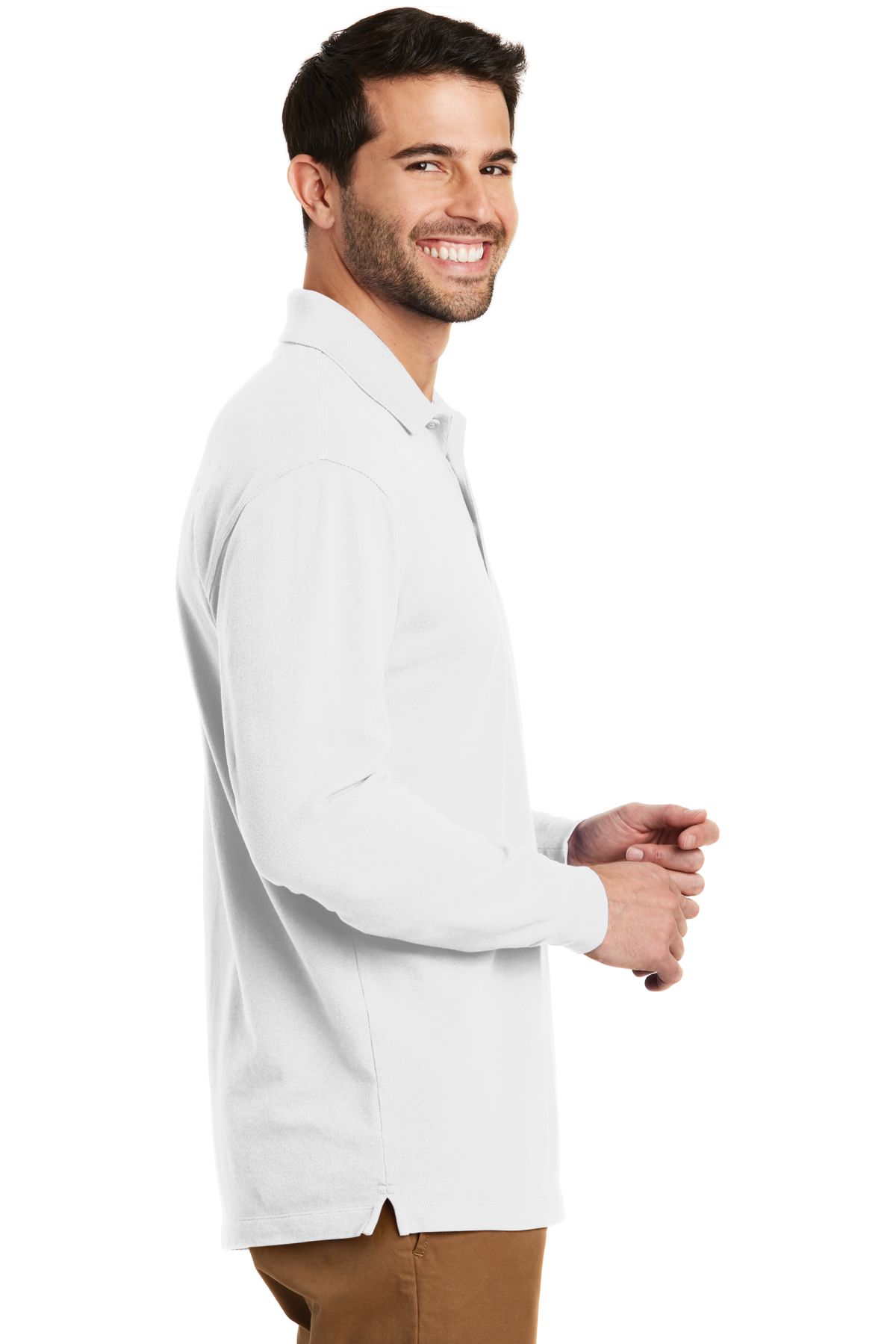 Port Authority® EZCotton™ Long Sleeve Polo