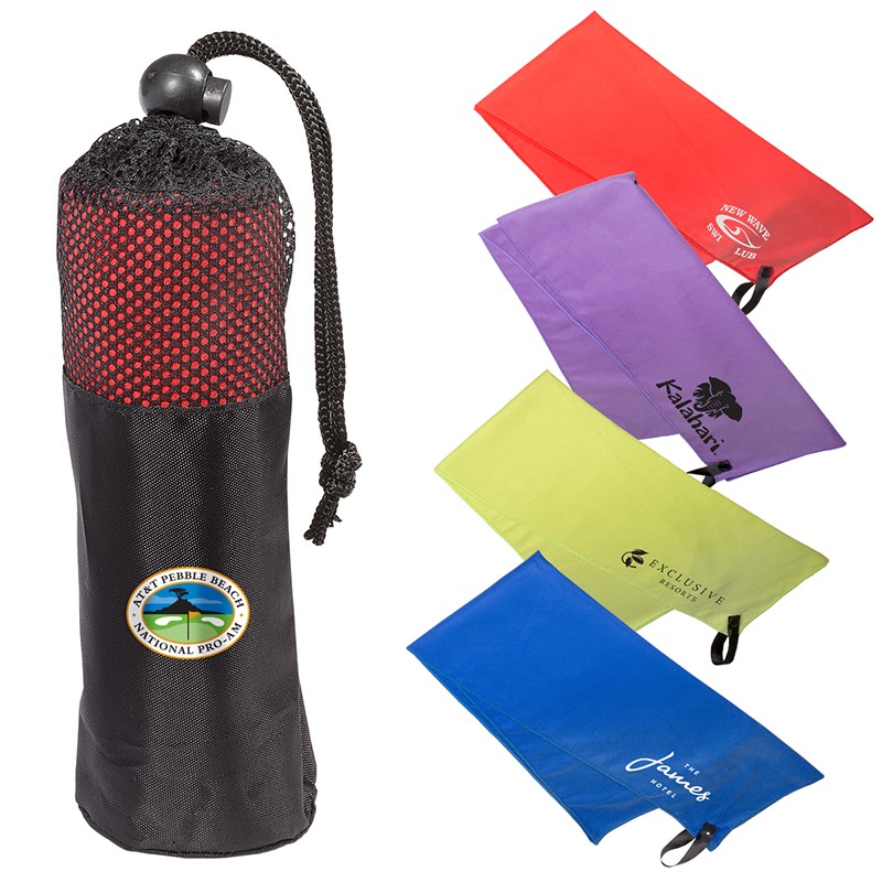 Microfiber Quick Dry & Cooling Towel in Mesh Pouch