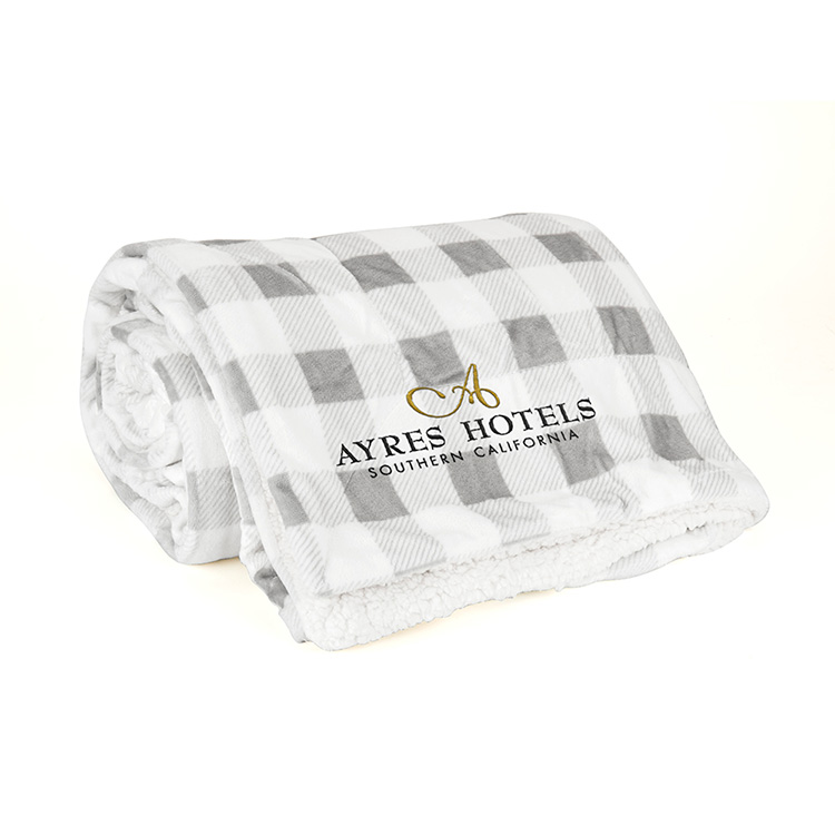 Mink Sherpa Blanket - Plaid