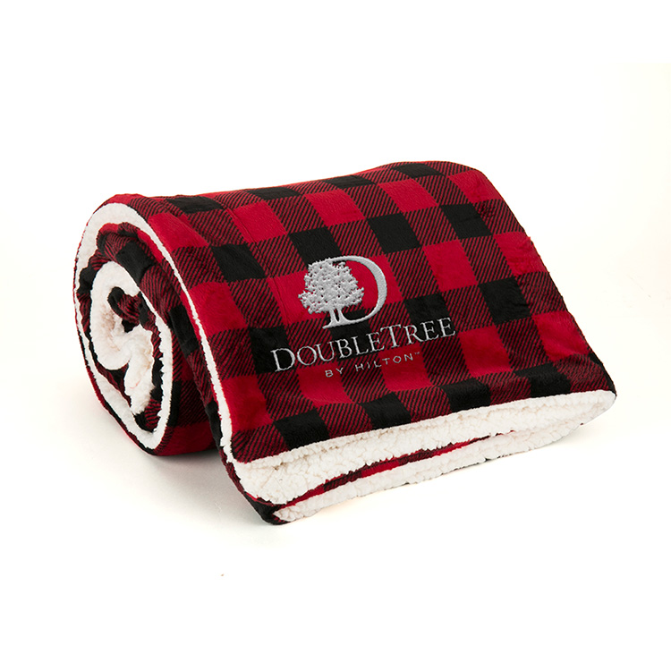 Mink Sherpa Blanket - Plaid