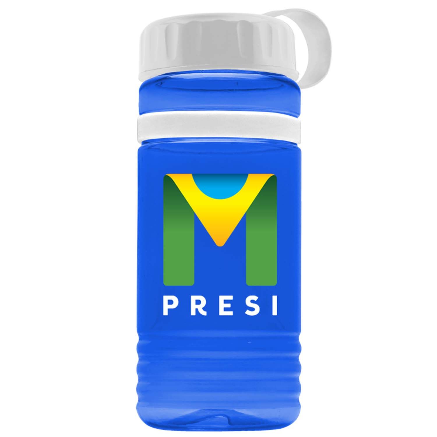 20 oz.  Stripe Bottle with Tethered Lid - DP