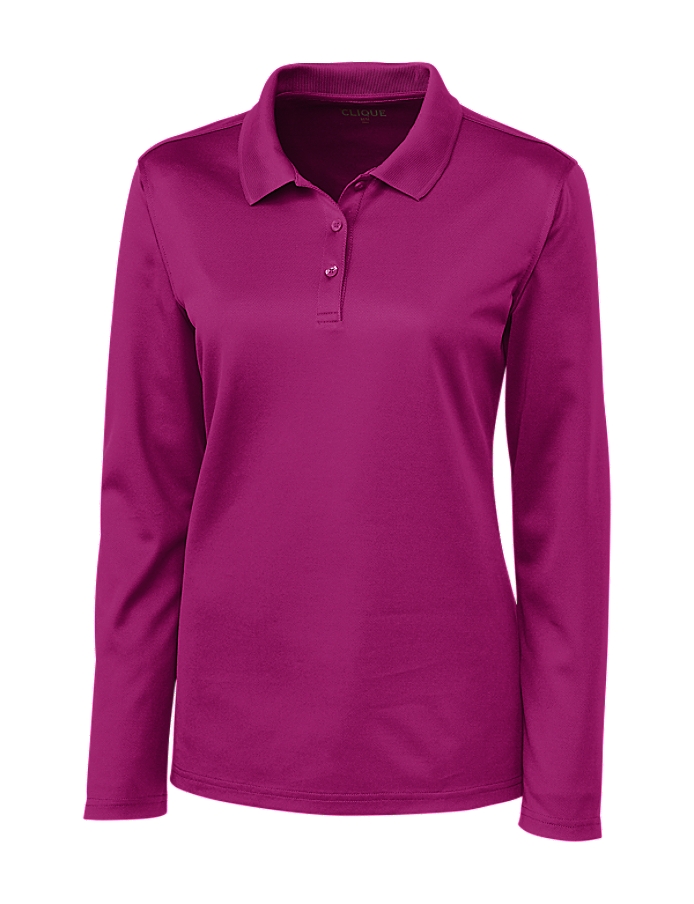 Clique Spin Eco Performance Pique Long Sleeve Womens Polo