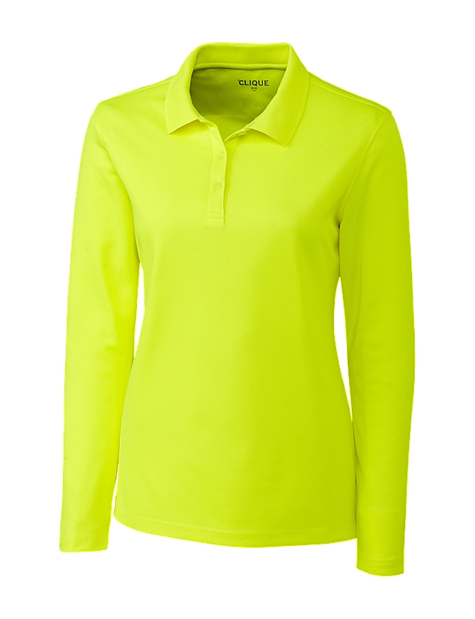 Clique Spin Eco Performance Pique Long Sleeve Womens Polo