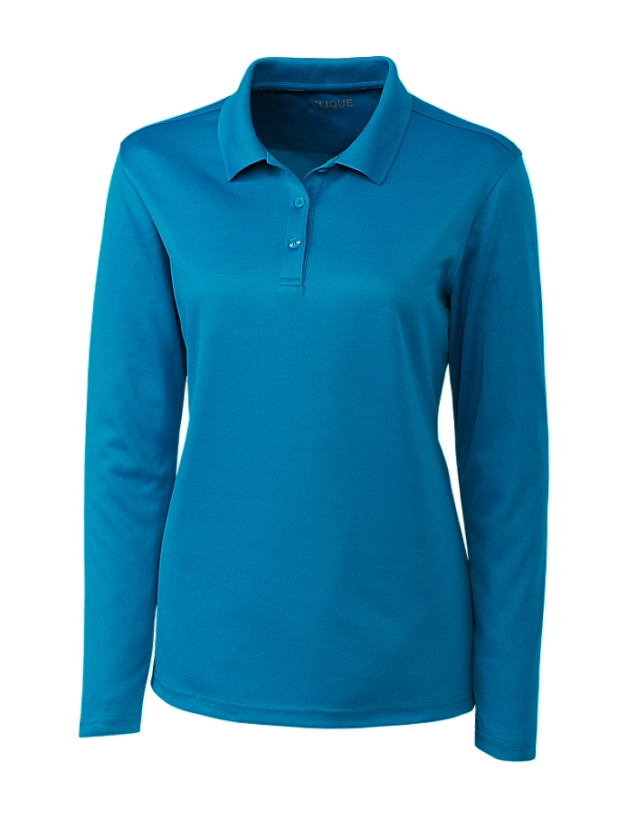Clique Spin Eco Performance Pique Long Sleeve Womens Polo