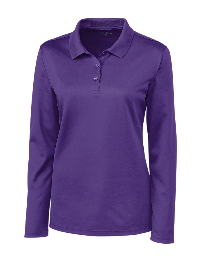 Clique Spin Eco Performance Pique Long Sleeve Womens Polo