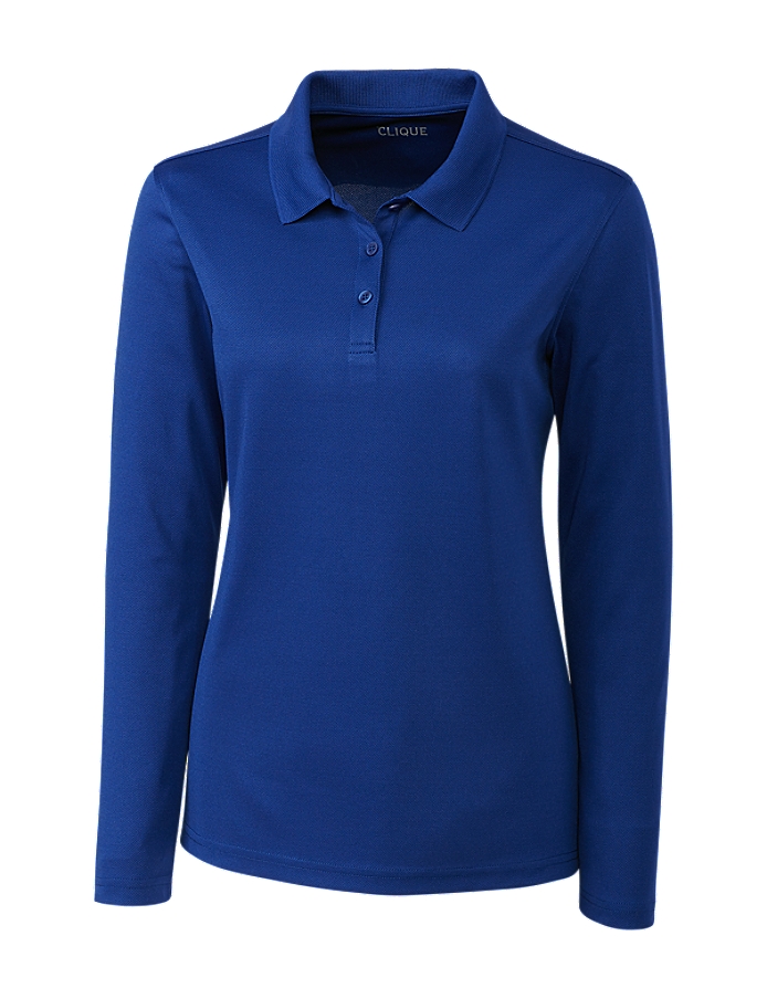 Clique Spin Eco Performance Pique Long Sleeve Womens Polo