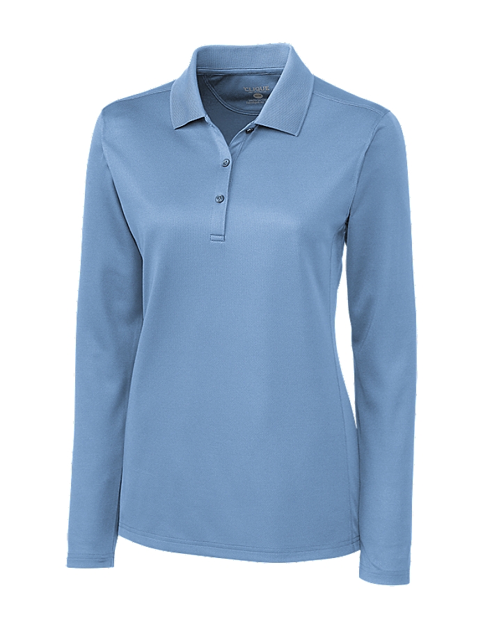 Clique Ice Pique Long Sleeve Tech Polo