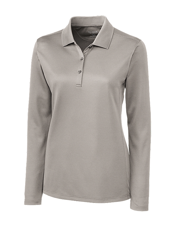 Clique Ice Pique Long Sleeve Tech Polo