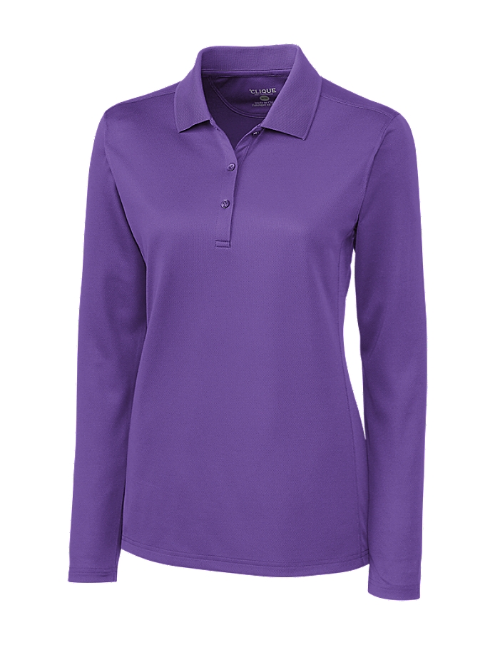 Clique Ice Pique Long Sleeve Tech Polo