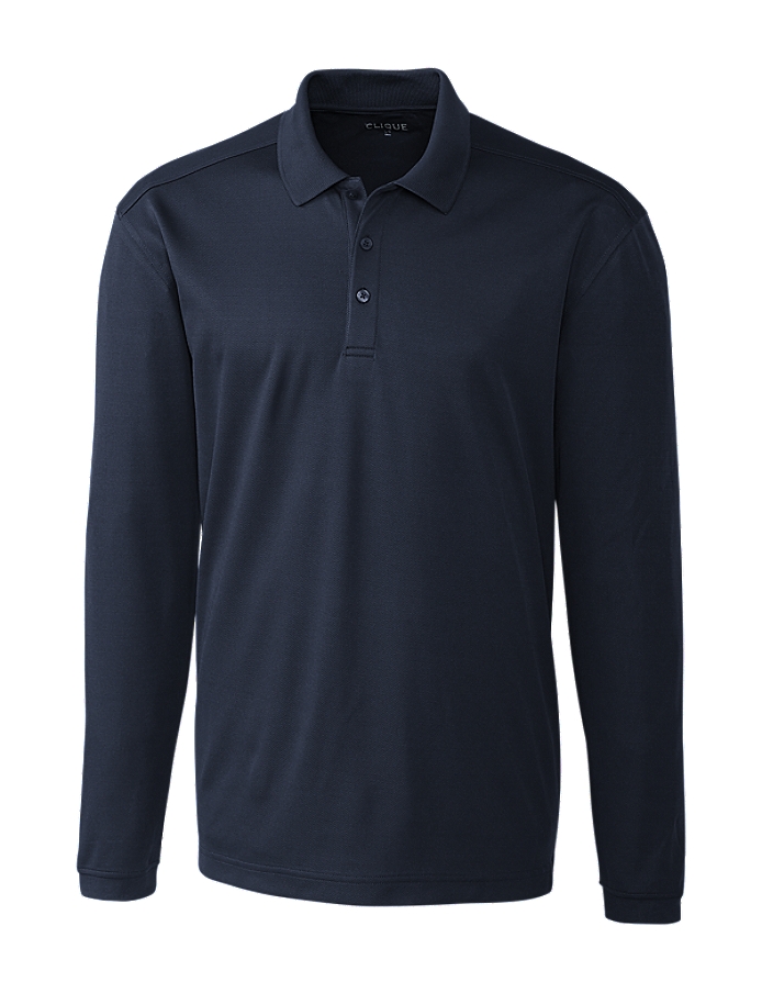 Clique Spin Eco Performance Pique Long Sleeve Mens Polo