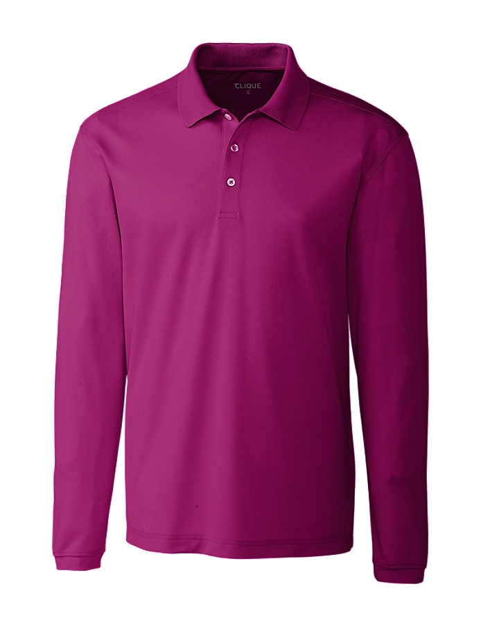 Clique Spin Eco Performance Pique Long Sleeve Mens Polo