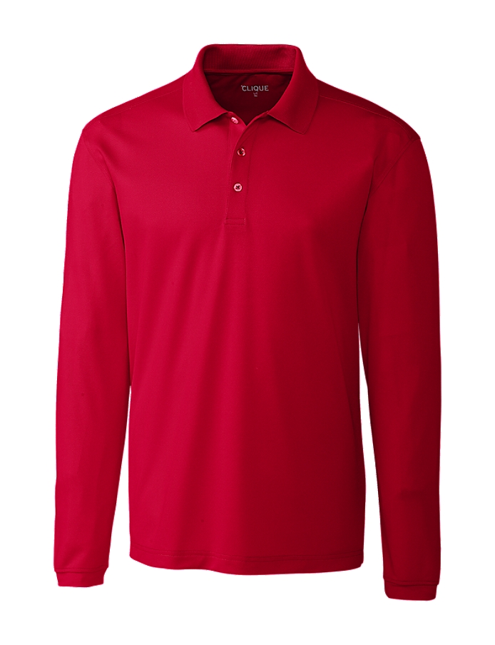 Clique Spin Eco Performance Pique Long Sleeve Mens Polo