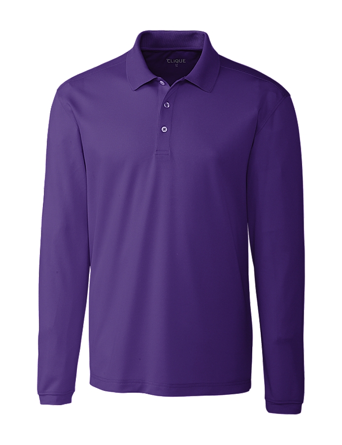 Clique Spin Eco Performance Pique Long Sleeve Mens Polo