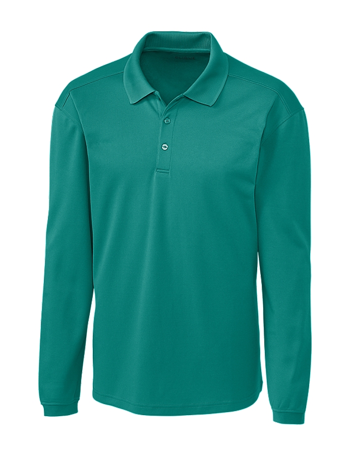 Clique Spin Eco Performance Pique Long Sleeve Mens Polo