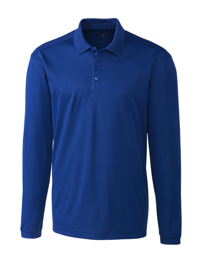 Clique Spin Eco Performance Pique Long Sleeve Mens Polo