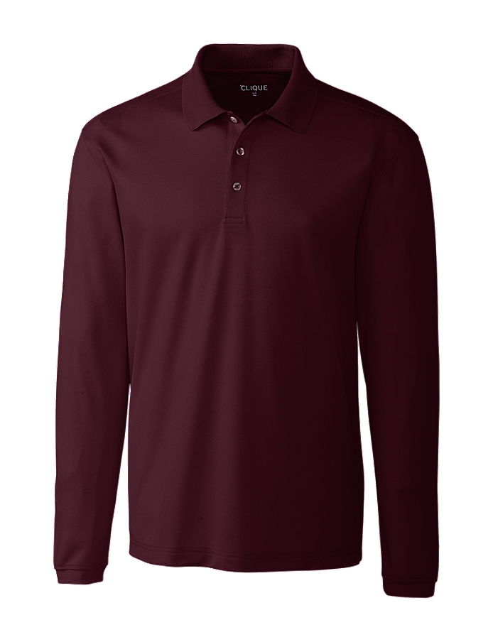 Clique Ice Pique Mens Long Sleeve Tech Polo