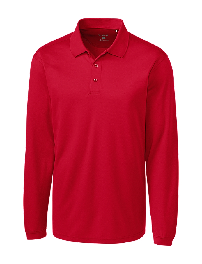 Clique Ice Pique Mens Long Sleeve Tech Polo