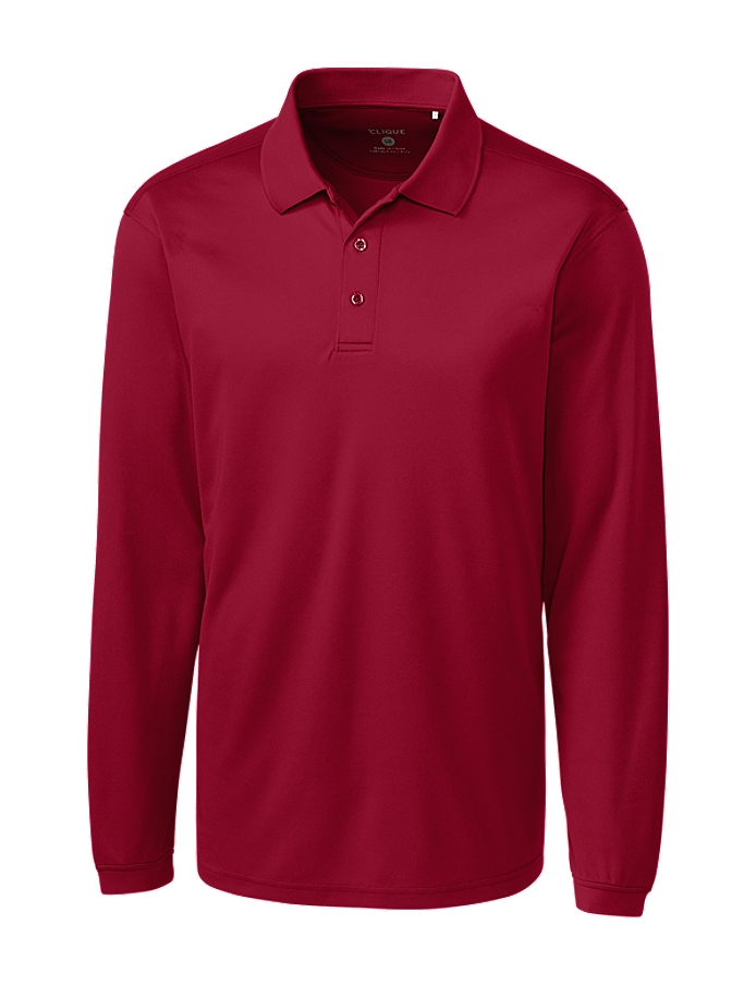 Clique Ice Pique Mens Long Sleeve Tech Polo