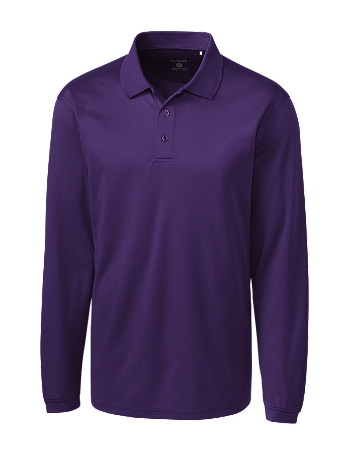 Clique Ice Pique Mens Long Sleeve Tech Polo