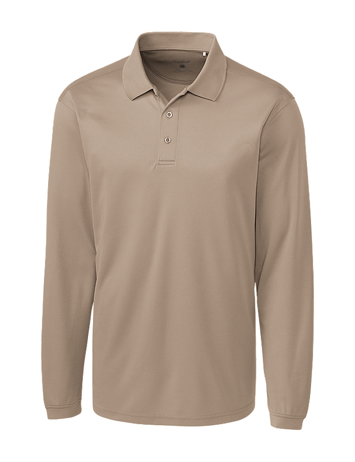 Clique Ice Pique Mens Long Sleeve Tech Polo