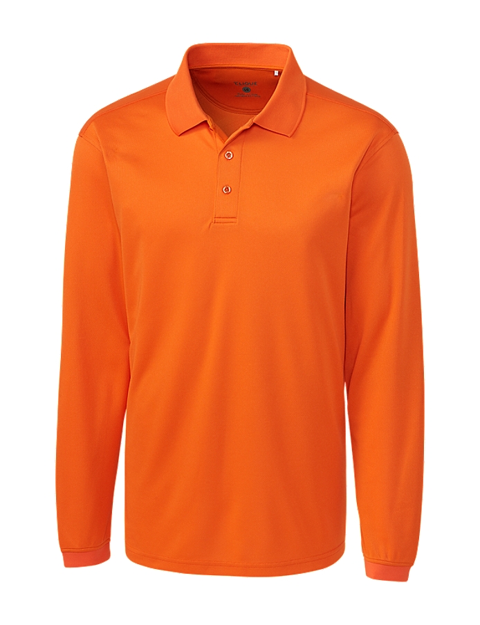 Clique Ice Pique Mens Long Sleeve Tech Polo