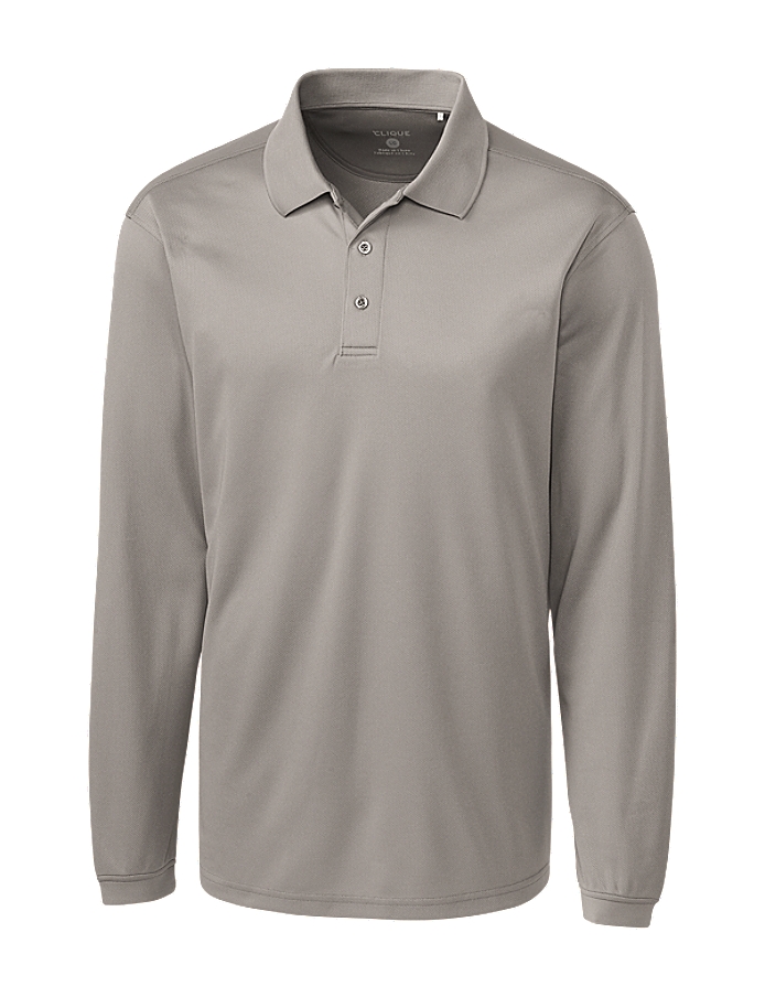 Clique Ice Pique Mens Long Sleeve Tech Polo