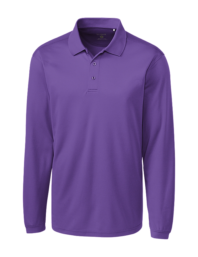 Clique Ice Pique Mens Long Sleeve Tech Polo
