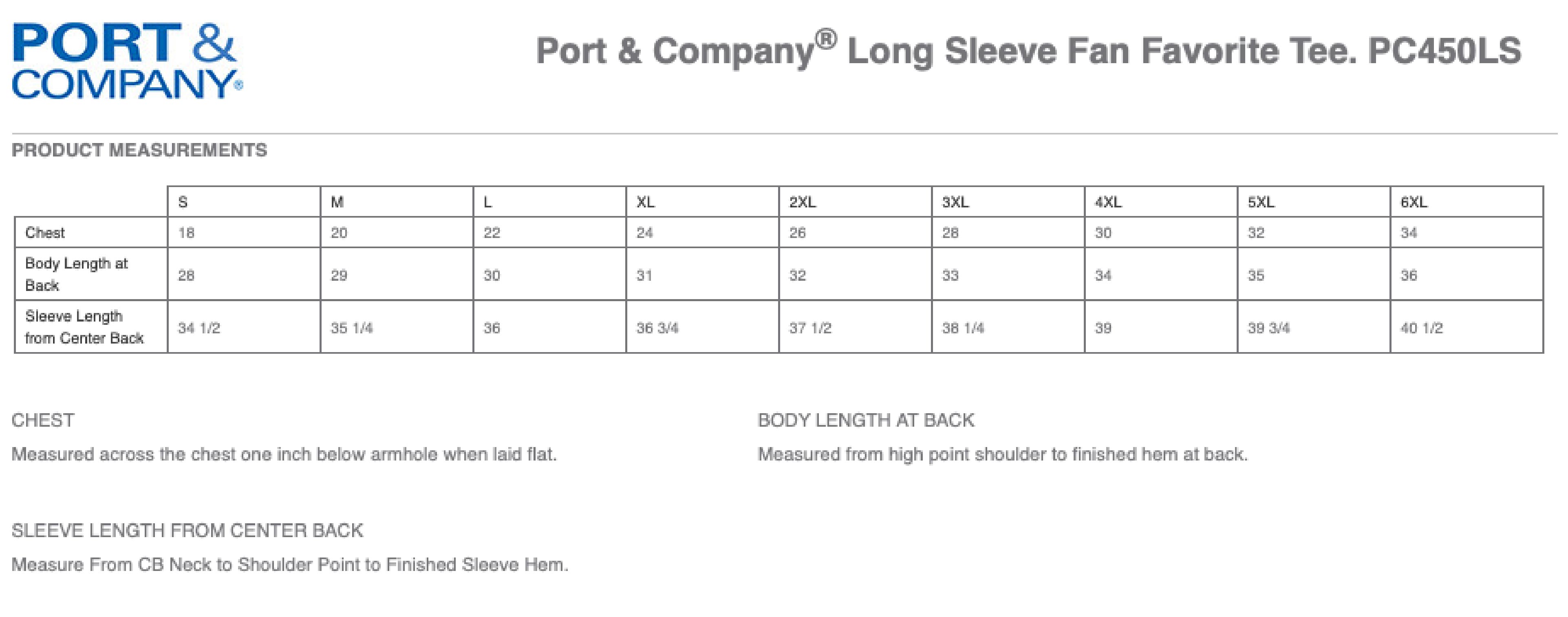 Port & Company® Long Sleeve Fan Favorite™ Tee