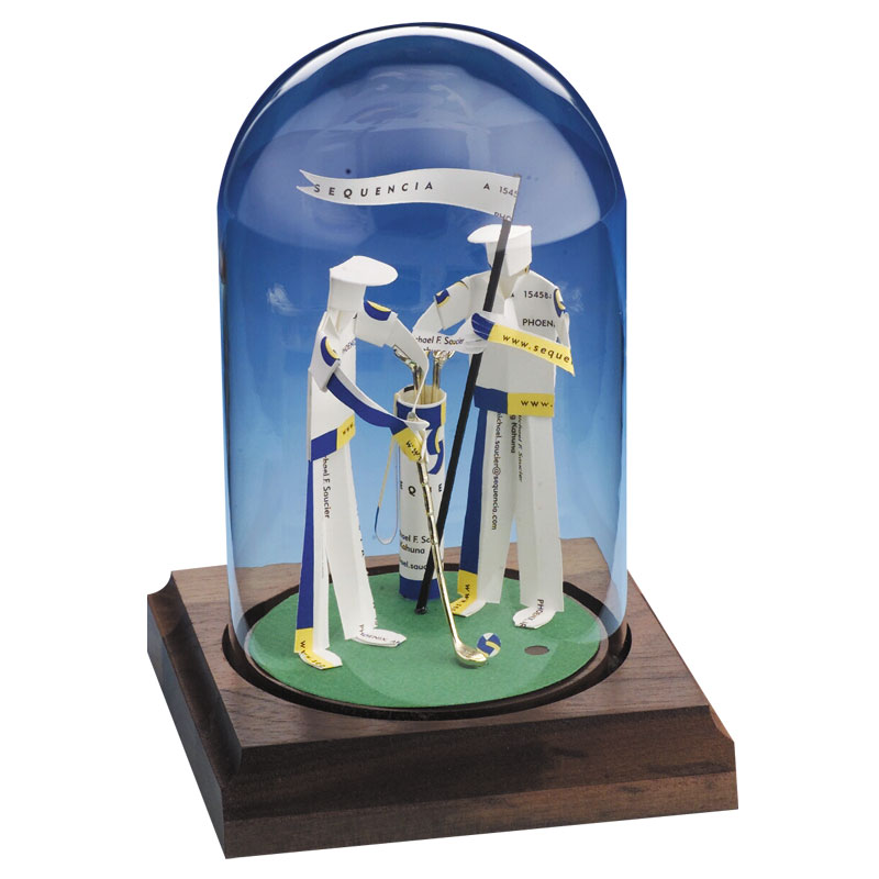 Business Card Sculpture - Golfer with Caddy