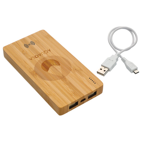 Plank 5000 mAh Bamboo Wireless Power Bank