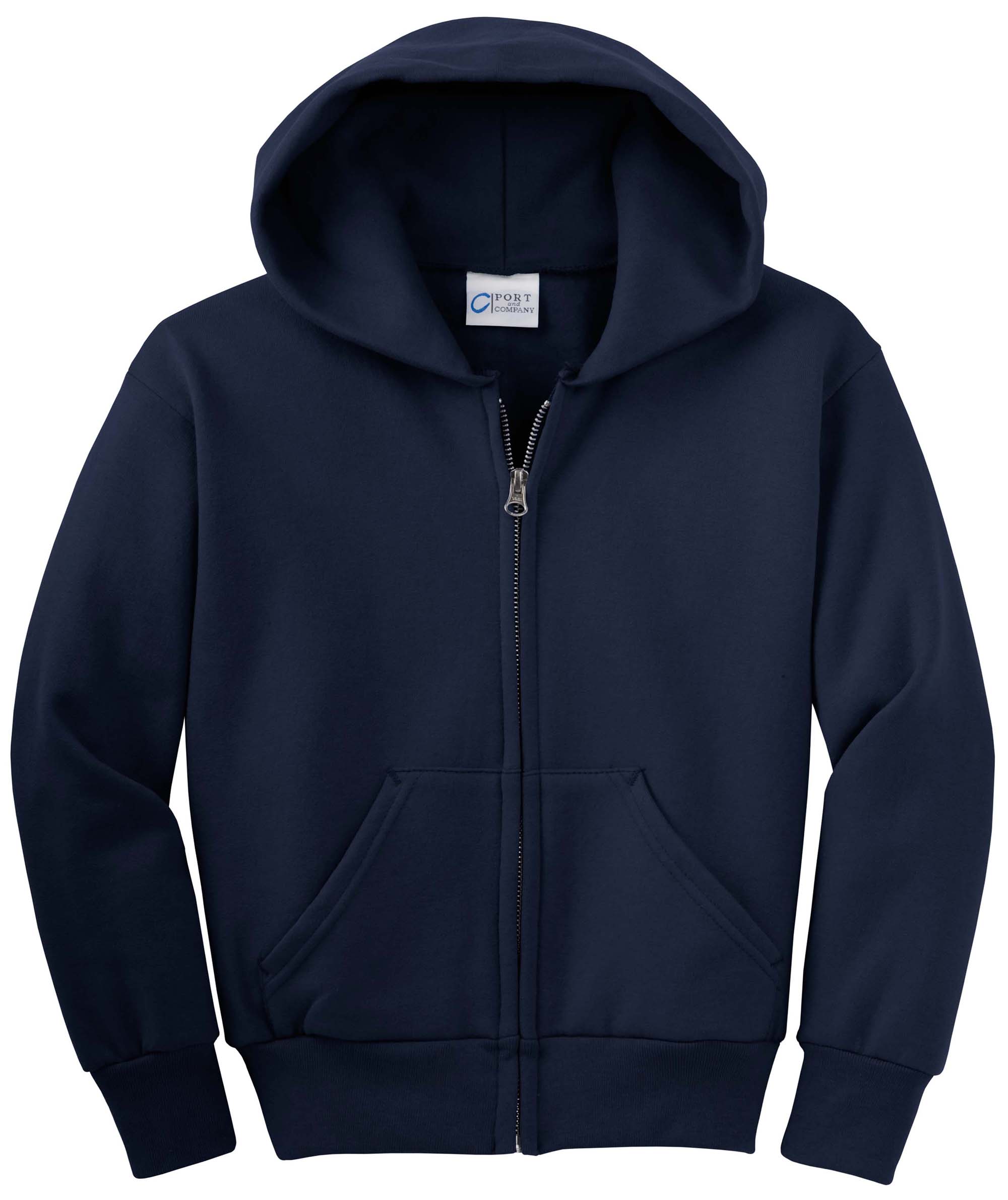 Port & Company® - Youth Core Fleece Full-Zip Hooded Sweatshirt