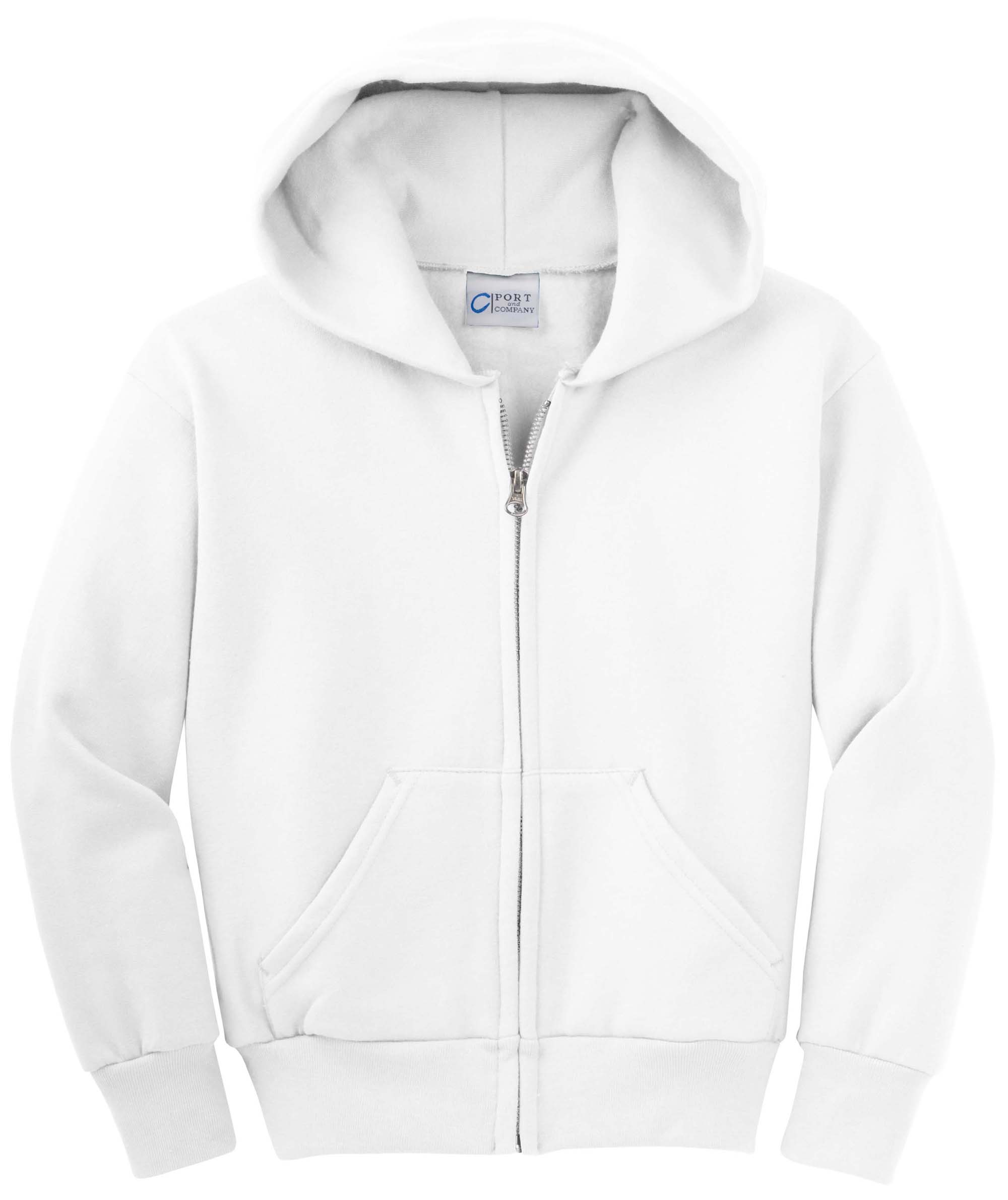 Port & Company® - Youth Core Fleece Full-Zip Hooded Sweatshirt