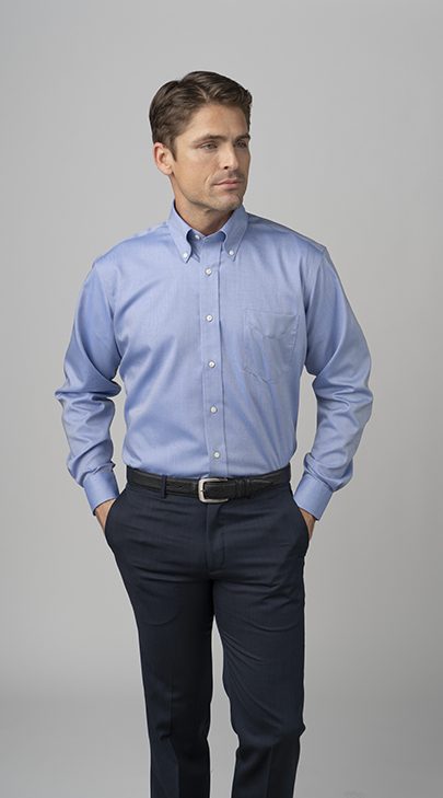 Forsyth Men’s Royal Oxford Shirt Point Collar– White