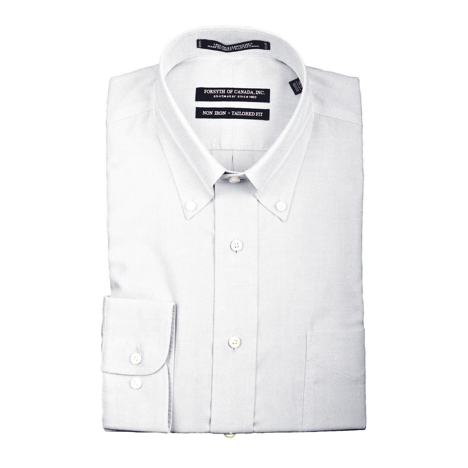 Forsyth Men’s Royal Oxford Shirt Point Collar– White
