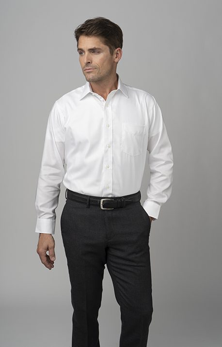 Forsyth Men’s Royal Oxford Shirt Point Collar– White