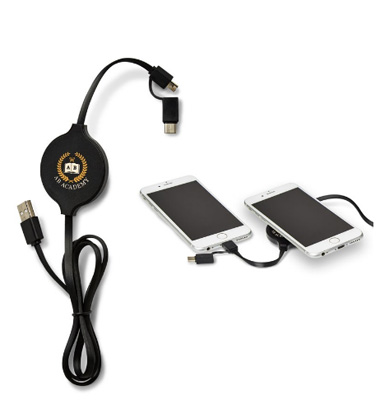 Duo Wireless Charging Pad with Integrated Charging Cable