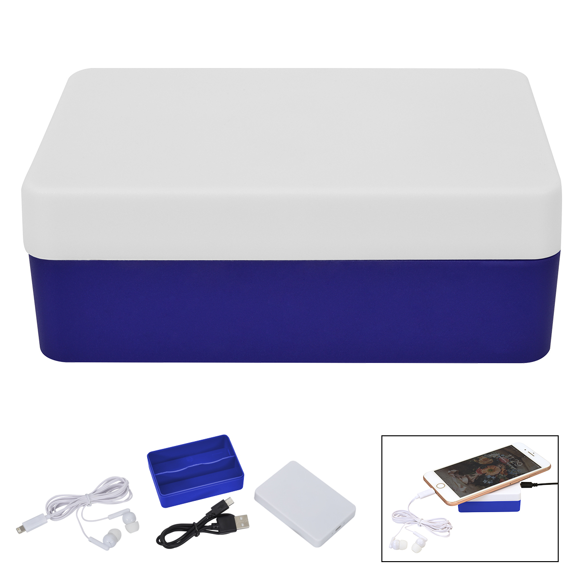 3-in-1 Stowaway Wireless Charging Kit with Earbuds