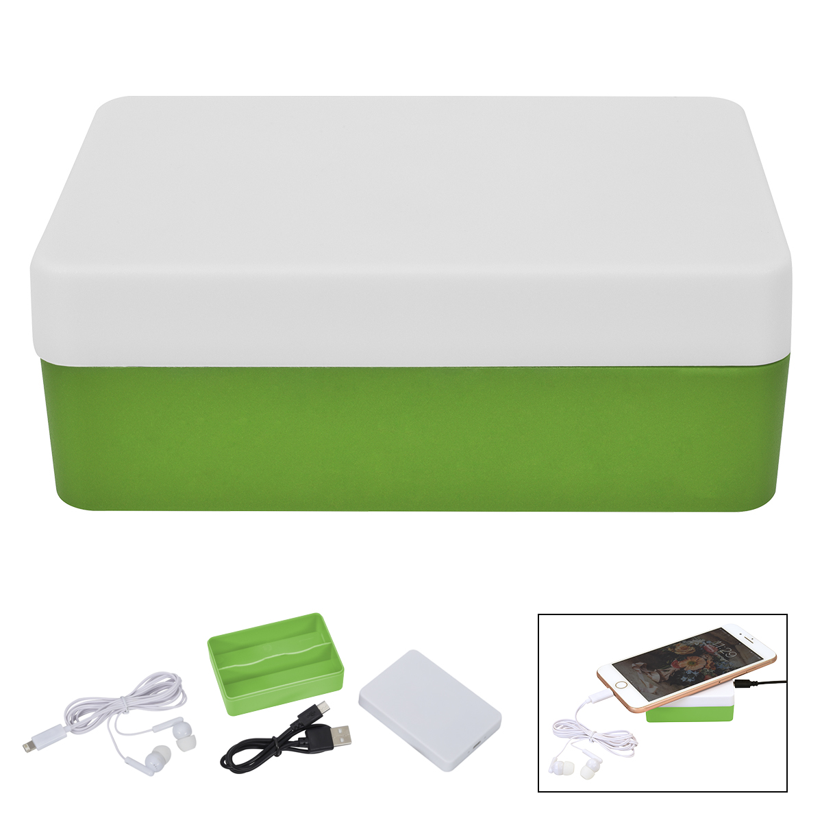 3-in-1 Stowaway Wireless Charging Kit with Earbuds