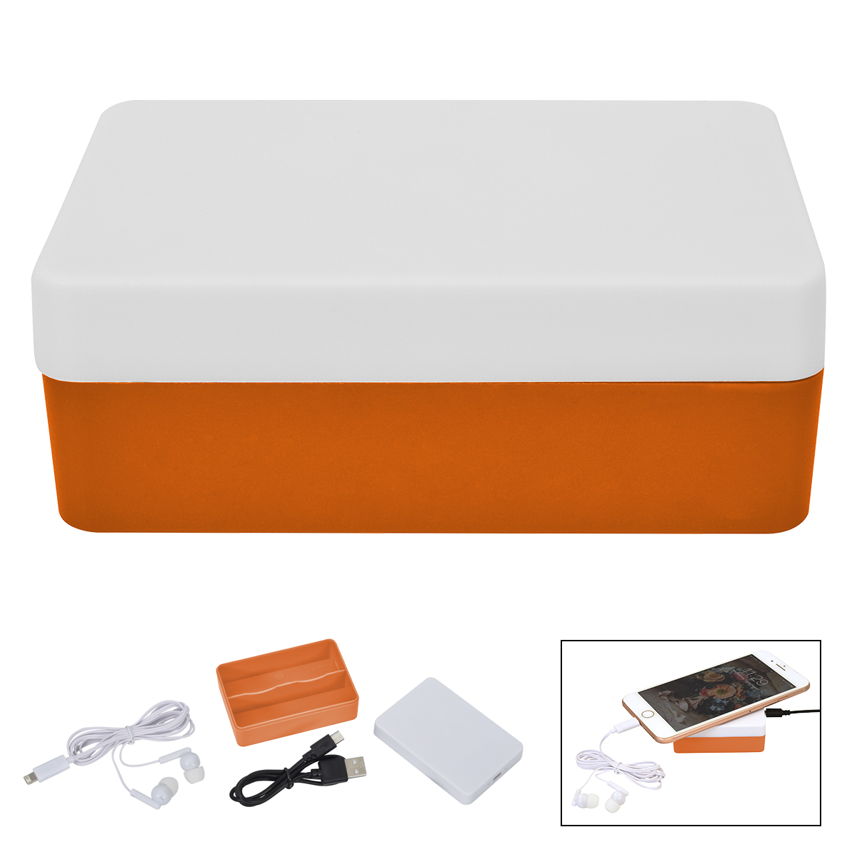 3-in-1 Stowaway Wireless Charging Kit with Earbuds